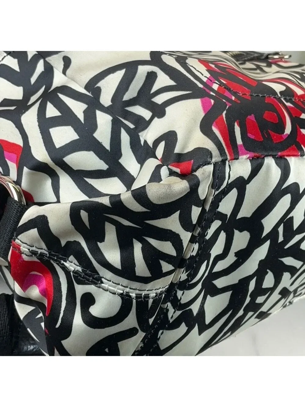 Coach Poppy Y2K Daisy Floral Graffiti Nylon‎ Backpack Bag